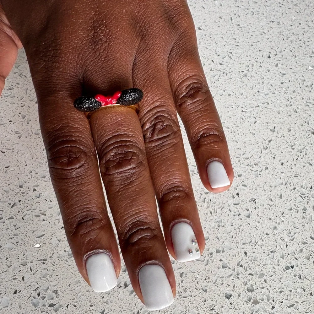 KATE SPADE Disney Minnie Mouse Ears Gold & Black Ring Size 8 - Picture 2 of 4